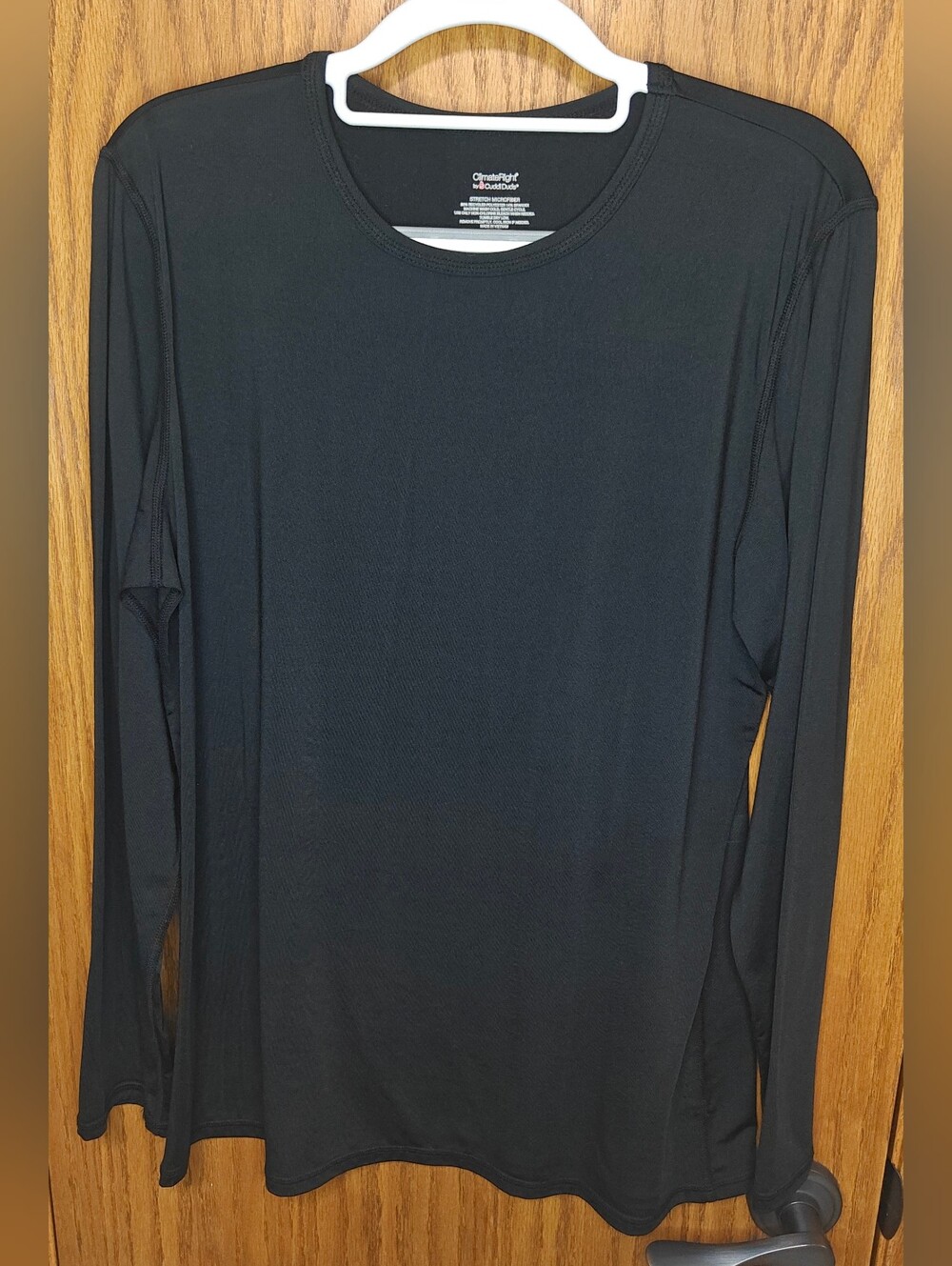Women's Cuddl Duds Black Long-Sleeve Under-Layer Top, Size XL